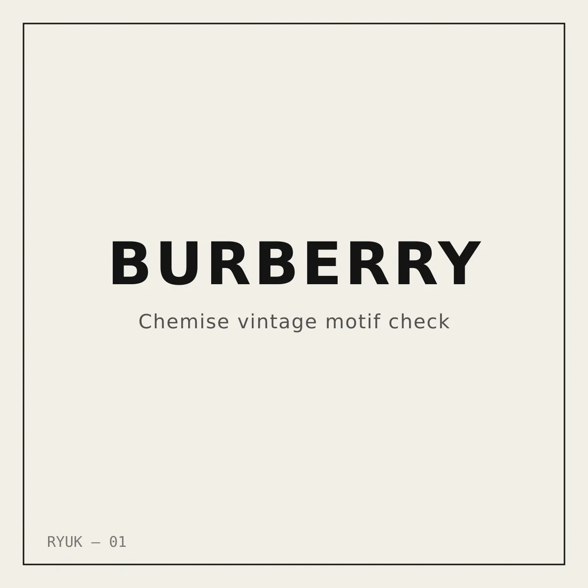 Burberry — Chemise vintage motif check