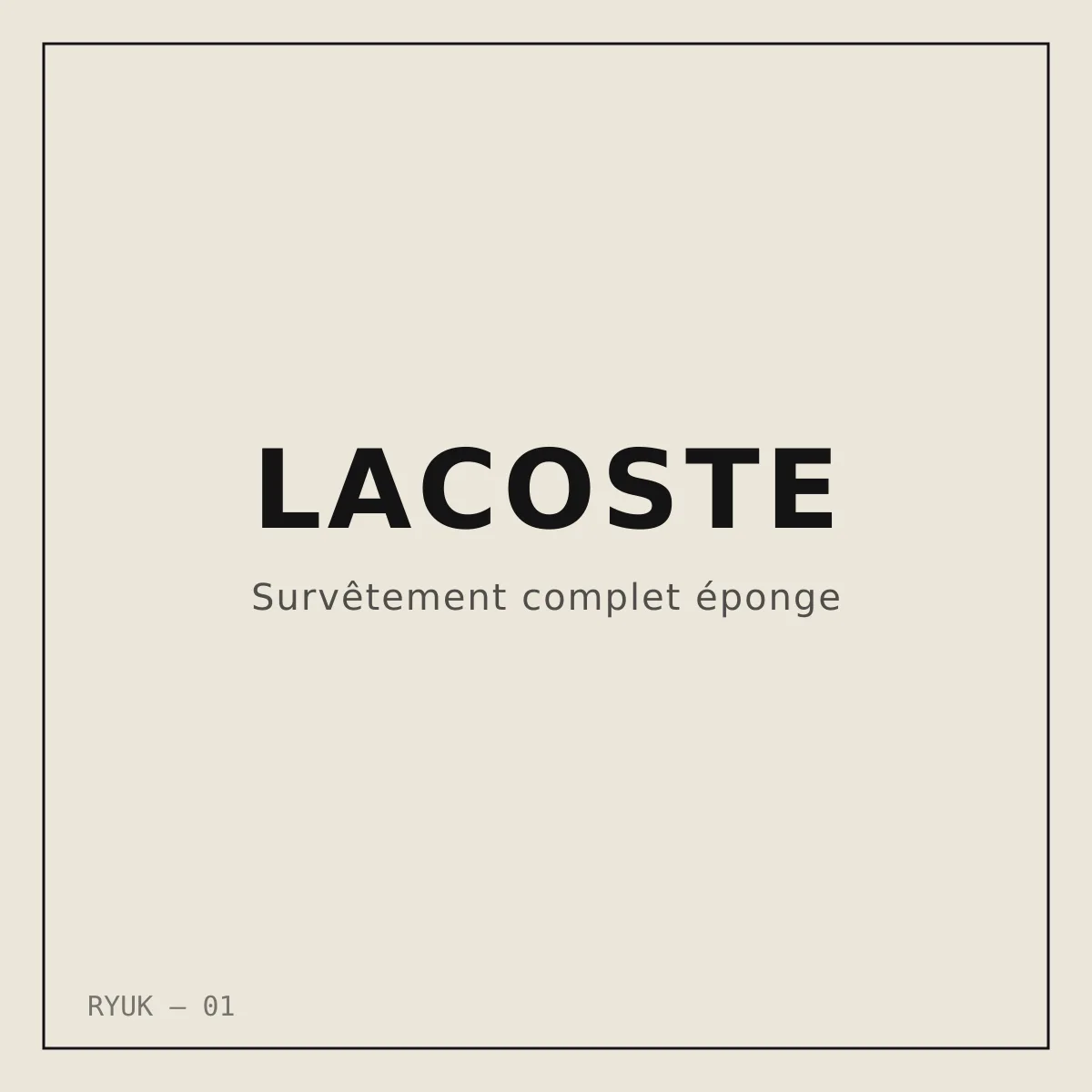 Lacoste — Survêtement complet éponge