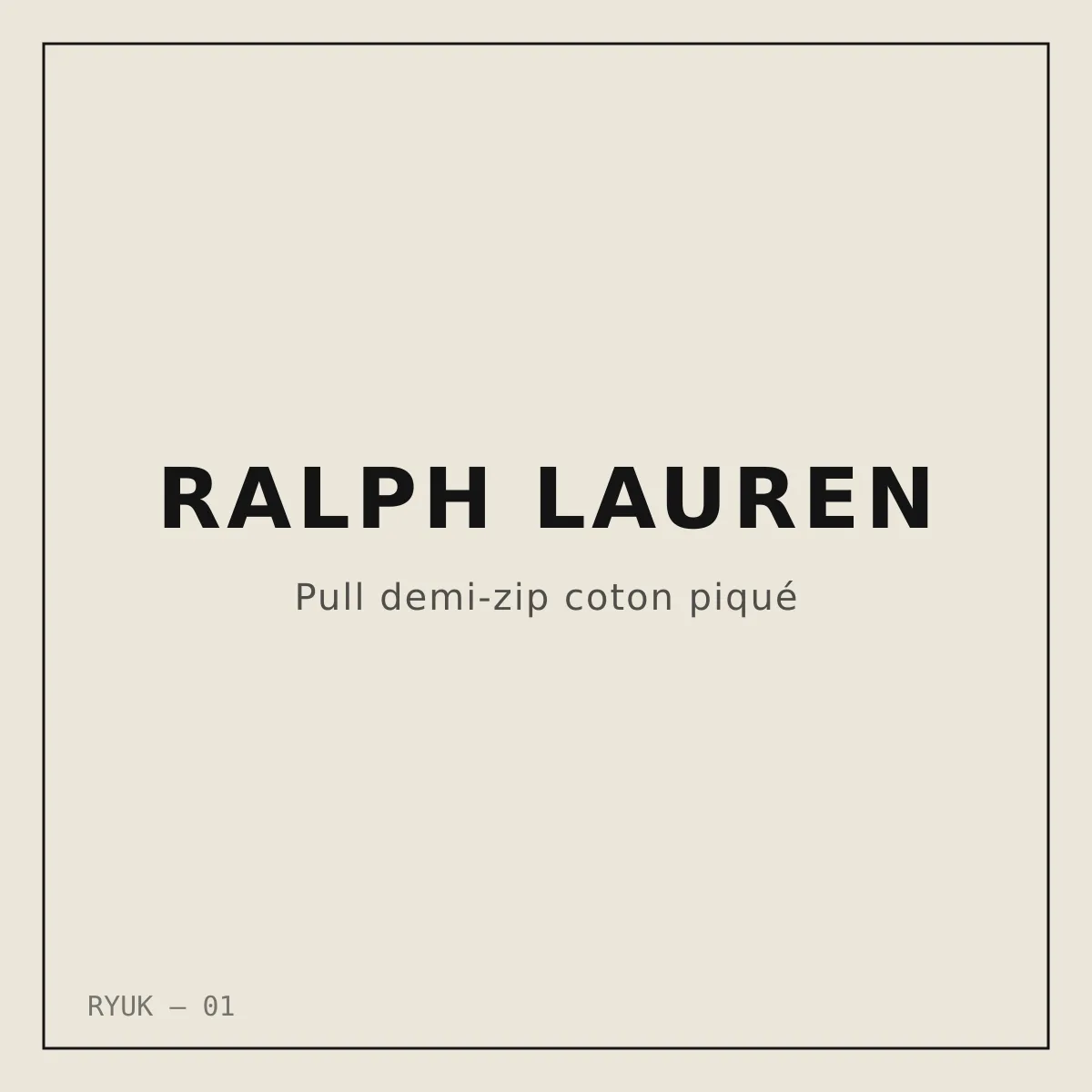Ralph Lauren — Pull demi-zip coton piqué